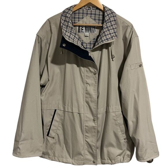 Izzi women Outerwear/Full Zip and Button Tanish Gray Coat, Womens Size 1X - Picture 1 of 7